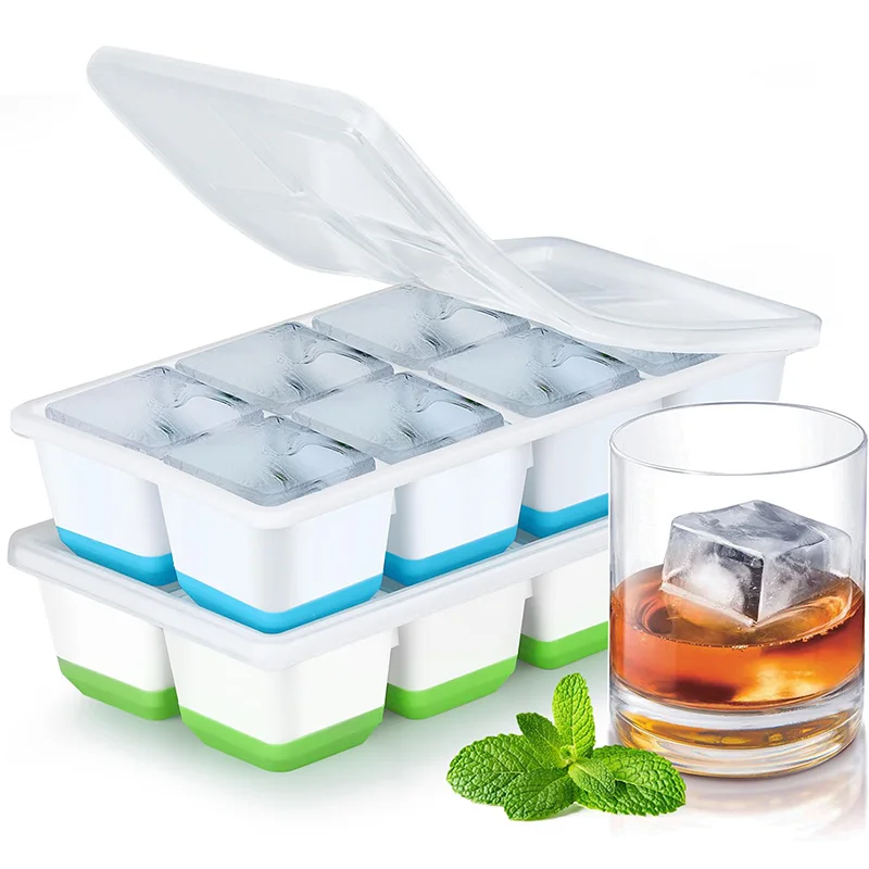 תבניות קוביות קרח סיליקון- קוביות גדולות לוויסקי