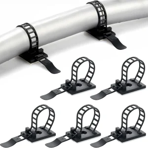 תושבות כבלים מתכווננות עם הדבקה - לארגון כבלים