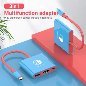 תחנת עגינה ניידת למשחקים- HDMI, USB ו-TYPE-C
