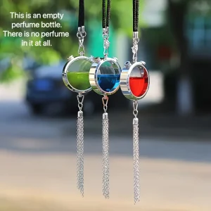 תליון נירוסטה לרכב - בקבוק בושם ריק + מפיץ ריח