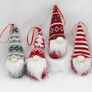 תליון קישוט חג מולד - בובת אדם ללא פנים - 4 יח'