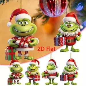 תליון קישוט עץ חג מולד 8 ס,מ - עיצוב שטוח דו-ממדי