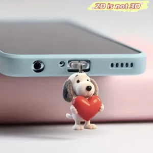 תקע אבק לטלפון Kawaii - אייפון Type C - תליון זוגי