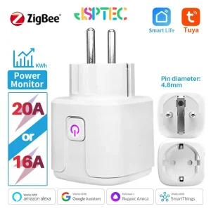 תקע חכם Tuya Zigbee 20A עם ניטור צריכת חשמל