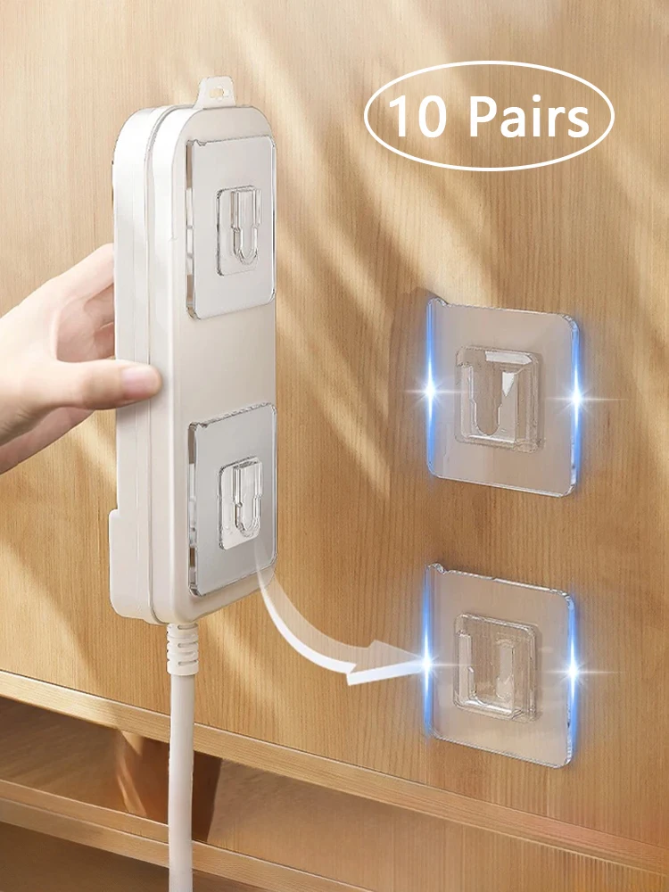 10 זוגות ווי קיר דביקים דו-צדדיים - לתלייה