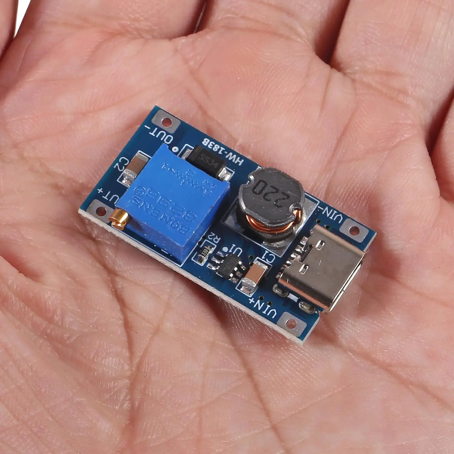 10 יח׳ MT3608 - מעלה מתח USB מתכוונן 2-24V