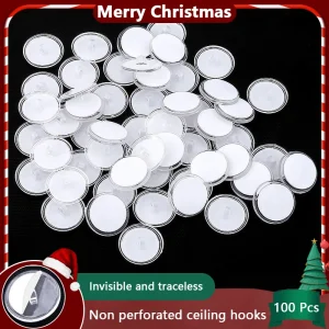 100 ווים לתליה דביקים לתקרה - 3 ס,מ - חזקים