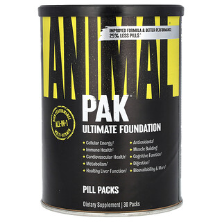 Animal PAK- ויטמינים מולטי ויטמין ואנטיאוקסידנטים 30 יחידות