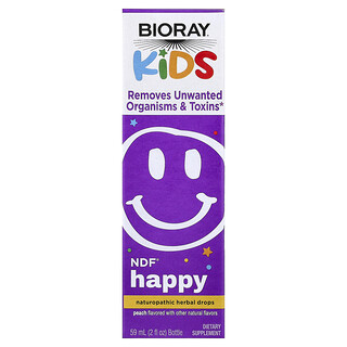 Bioray Kids NDF Happy אפרסק - להרגעה טבעית - 59 מ"ל