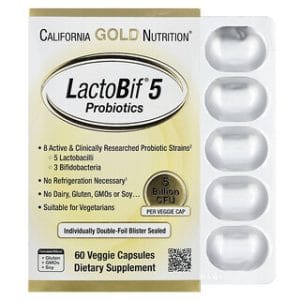 California Gold LactoBif 5 פרוביוטיקה , 60 כמוסות צמחיות