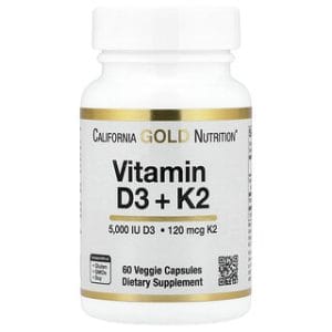 California Gold Nutrition D3 K2 - ויטמין D3 K2 כמוסות צמחיות