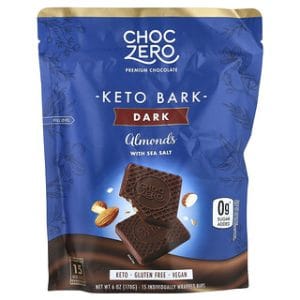 ChocZero Keto Bark - שוקולד מריר שקדים ומלח ים - 15 יח'