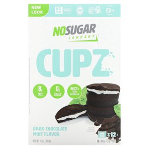 Cupz שוקולד מריר נענע - 12 יחידות - No Sugar Company