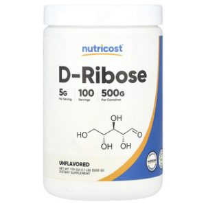 D-ריבוז Nutricost, אבקת אנרגיה טהורה ללא טעם - 500 גרם