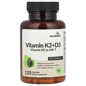 Futurebiotics K2+D3, ויטמין K2 ו-D3 ב-120 כמוסות
