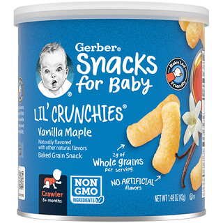 Gerber Lil Crunchies - חטיף דגנים אפוי לתינוקות - וניל