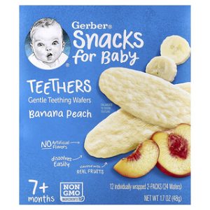 Gerber בייבי סנאקס - וופלס לבקיעת שיניים בננה-אפרסק