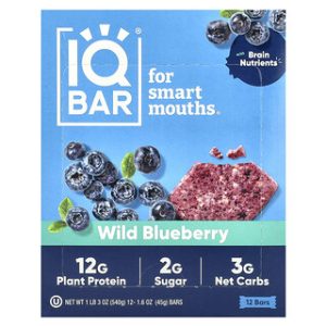 IQBAR חטיפי חלבון טבעוני - אוכמניות בר 12 יחידות