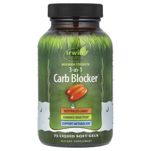 Irwin Naturals קרב בלוקר 3 ב-1 - 75 כמוסות לבלימת פחמימות