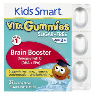 Kids Smart Brain Booster ללא סוכר- גומי לעיסה בטעם פירות