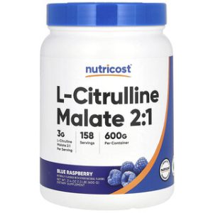 L-Citrulline Malate 2,1 Nutricost - טעם פטל כחול - 600 גרם