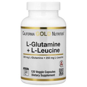 L-גלוטמין ולויצין California Gold Nutrition - 120 כמוסות
