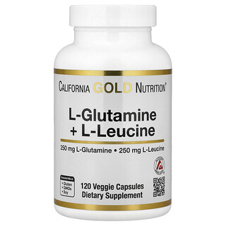 L-גלוטמין ולויצין California Gold Nutrition - 120 כמוסות