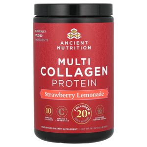 Multi Collagen Protein - Ancient Nutrition בטעם לימונדה תות