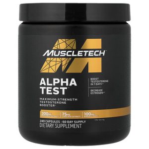 MuscleTech AlphaTest - תוסף טסטוסטרון 240 כמוסות