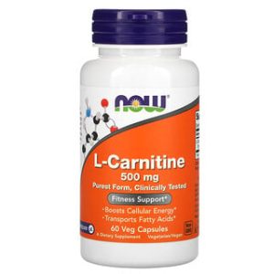 NOW Foods L-Carnitine 500mg - 60 כמוסות טבעוניות