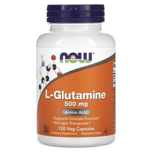 NOW Foods L-Glutamine 500 מ"ג , 120 כמוסות צמחיות