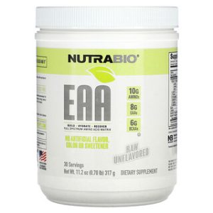 NutraBio EAA לא טעון - 317 גרם - תוסף חומצות אמינו