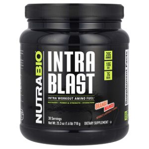 NutraBio Intra Blast, אבקת חומצות אמינו לאימון- תפוז מנגו