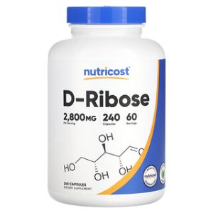 Nutricost D-ריבוז 240 כמוסות - תוסף תזונה לאנרגיה