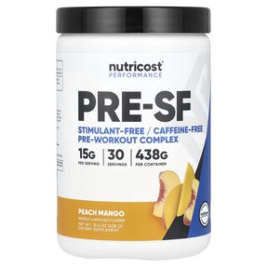Nutricost Pre-Workout ללא ממריצים - אפרסק מנגו
