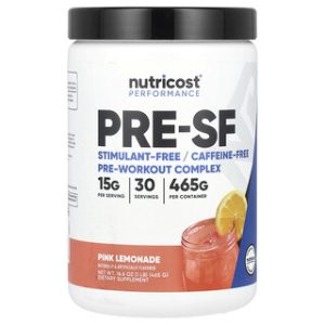 Nutricost Pre-Workout ללא ממריצים - בטעם לימונדה ורודה