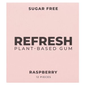 Refresh Gum- מסטיק טבעוני בטעם פטל- 12 יחידות