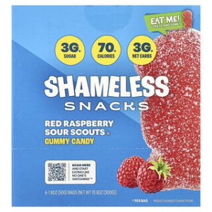 Shameless Snacks - גומי חמוץ פטל אדום 6 יחידות
