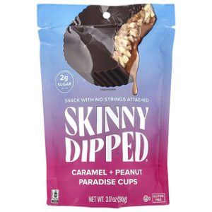 SkinnyDipped, גביעי קרמל-בוטנים - חטיף טעים 90 גרם