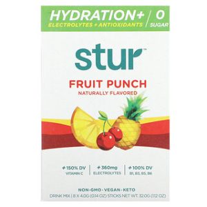 Stur פרי-פאנץ׳ - משקה איזוטוני + נוגדי חמצון - 8 שקיקים