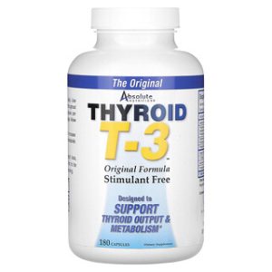 Thyroid T-3 Absolute Nutrition - פורמולה מקורית 180 כמוסות