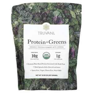 Truvani Protein + Greens - אבקת חלבון בריאה 357 גרם
