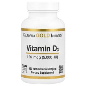 Vitamin D3 5000 IU - California Gold Nutrition - 360 כמוסות