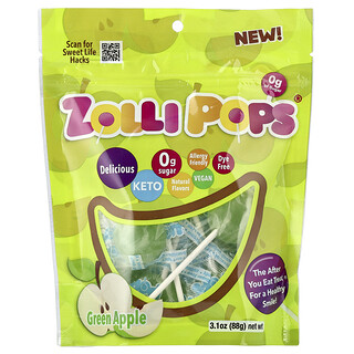 Zollipops - סוכריות תפוח ירוק לשיניים נקיות - 88 גרם