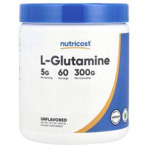 אבקת L-גלוטמין Nutricost 300 גרם - ללא טעם