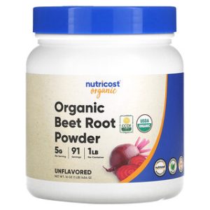 אבקת סלק אורגני Nutricost - 454 גרם - ללא טעם