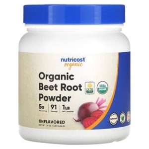 אבקת סלק אורגנית Nutricost - 454 גרם - ללא טעם