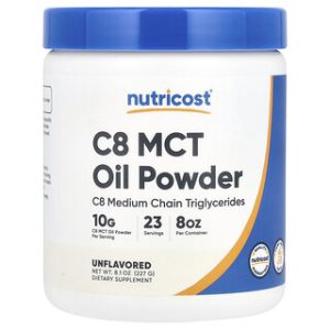 אבקת שמן MCT C8 Nutricost - 227 גרם - ללא טעם