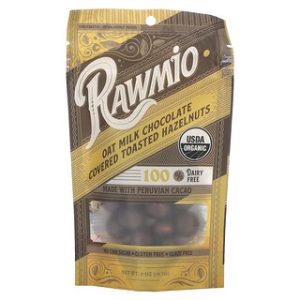 אגוזי לוז מצופים שוקולד RAWmio - חלב שיבולת שועל