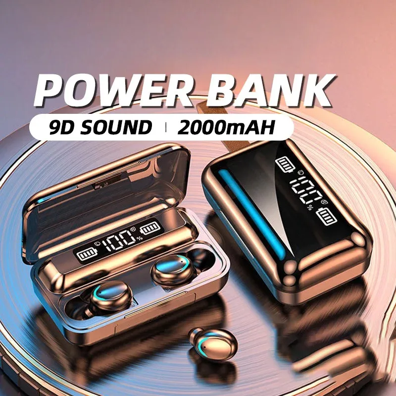 אוזניות אלחוטיות TWS F9-5, בלוטות' 5.3, ספורט, סטריאו